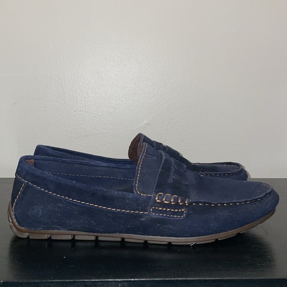 BORN Men’s Suede Slip On‎ Penny Loafers.  Memory foam insoles. 9 BM0003872 Navy
